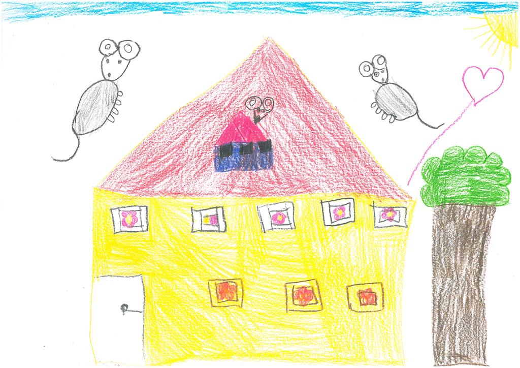 Der Kindergarten Mäuseburg gezeichnet von Emilia